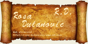 Rosa Dulanović vizit kartica